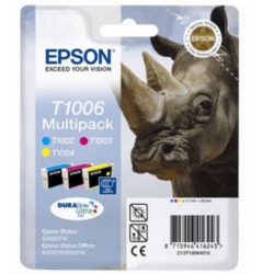 Epson Rhino T1006 DURABrite Ultra Ink, Ink Cartridge, Cyan, Magenta, Yellow Multipack, C13T10064010